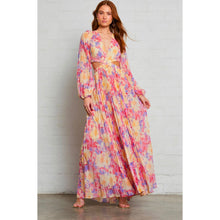  Gaia  Floral Long Sleeve Maxi Dress