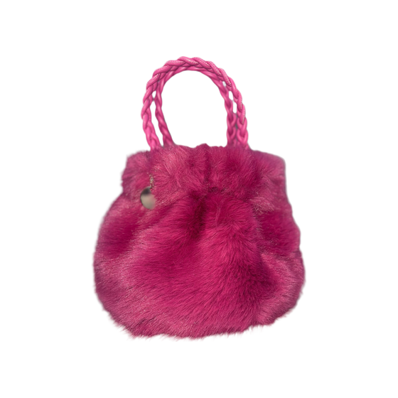 Double Strap Faux Fur Handbag