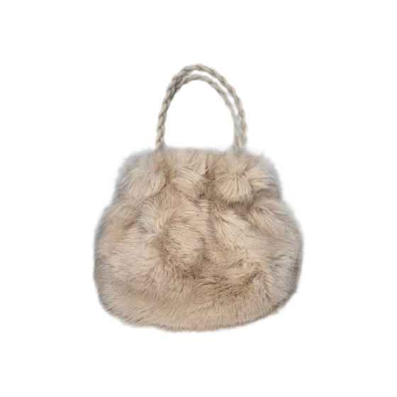 Double Strap Faux Fur Handbag