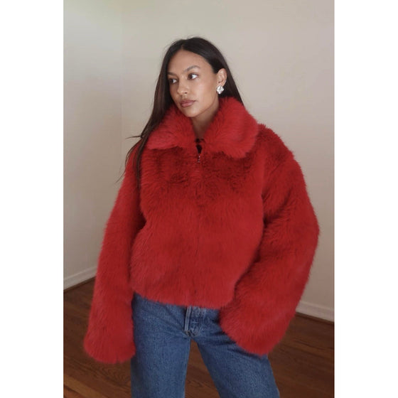 Scarlet Faux Fur Coat