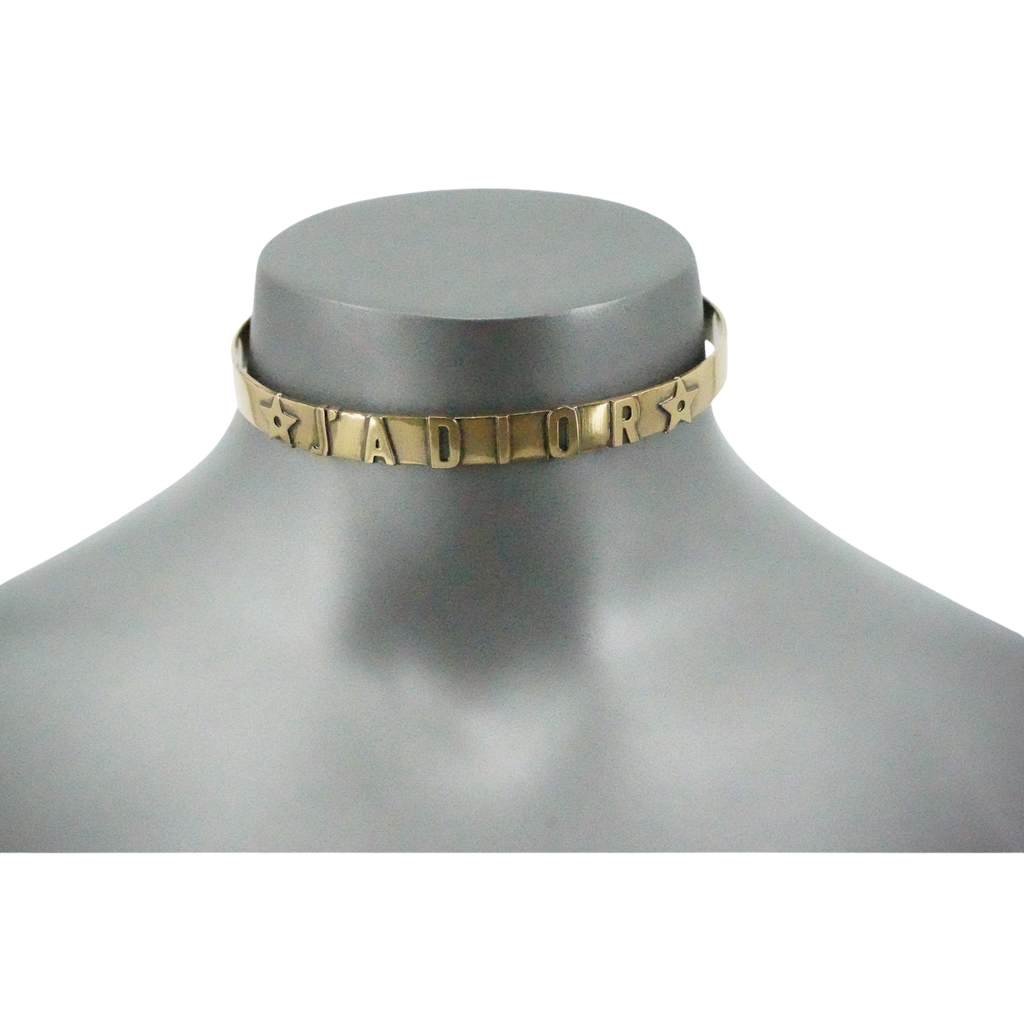Vintage Christian Dior Gold Choker Necklace  MAUVE